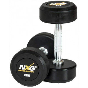 NXG Rubber Dumbbell Pair 5kg by Podium 4 Sport