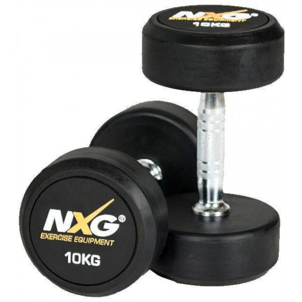 NXG Rubber Dumbbell Pair 10kg by Podium 4 Sport