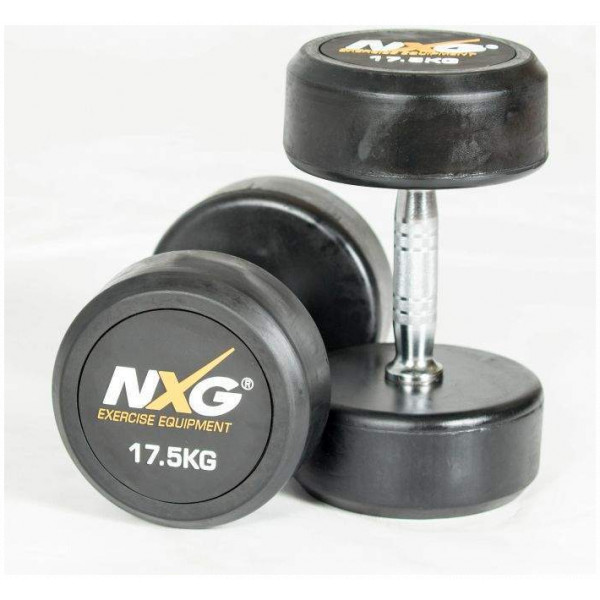 NXG Rubber Dumbbell Pair 17.5kg by Podium 4 Sport