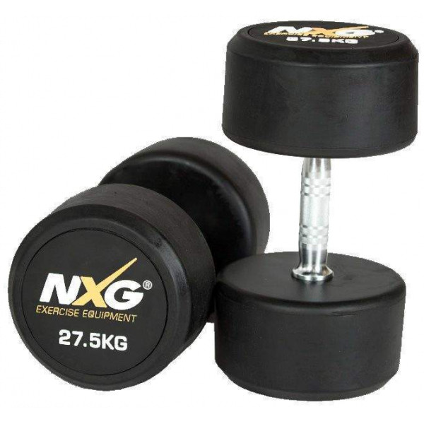 NXG Rubber Dumbbell Pair 27.5kg by Podium 4 Sport