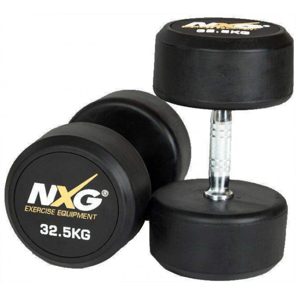 NXG Rubber Dumbbell Pair 32.5kg by Podium 4 Sport