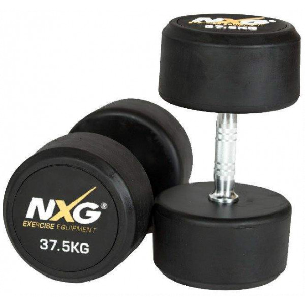 NXG Rubber Dumbbell Pair 37.5kg by Podium 4 Sport