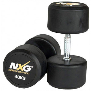 NXG Rubber Dumbbell Pair 40kg by Podium 4 Sport