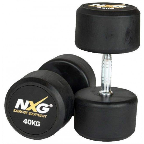 NXG Rubber Dumbbell Pair 40kg by Podium 4 Sport