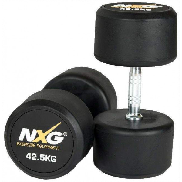 NXG Rubber Dumbbell Pair 42.5kg by Podium 4 Sport