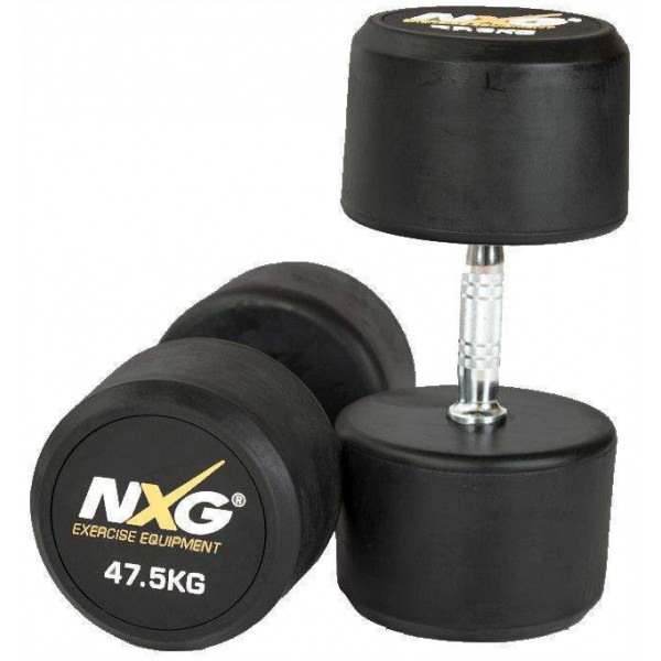 NXG Rubber Dumbbell Pair 47.5kg by Podium 4 Sport